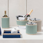 Pigment France Menton Leather and Rattan Ice Bucket