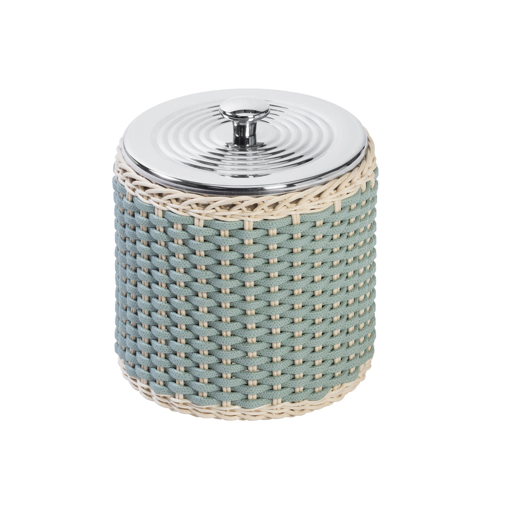 Pigment France Menton Leather and Rattan Ice Bucket
