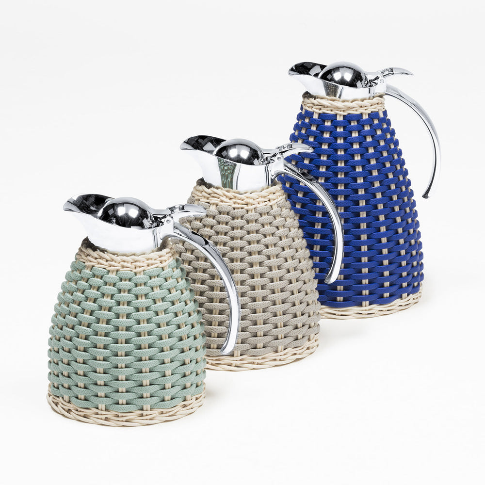 Pigment France Monceau Leather and Rattan Thermal Carafe