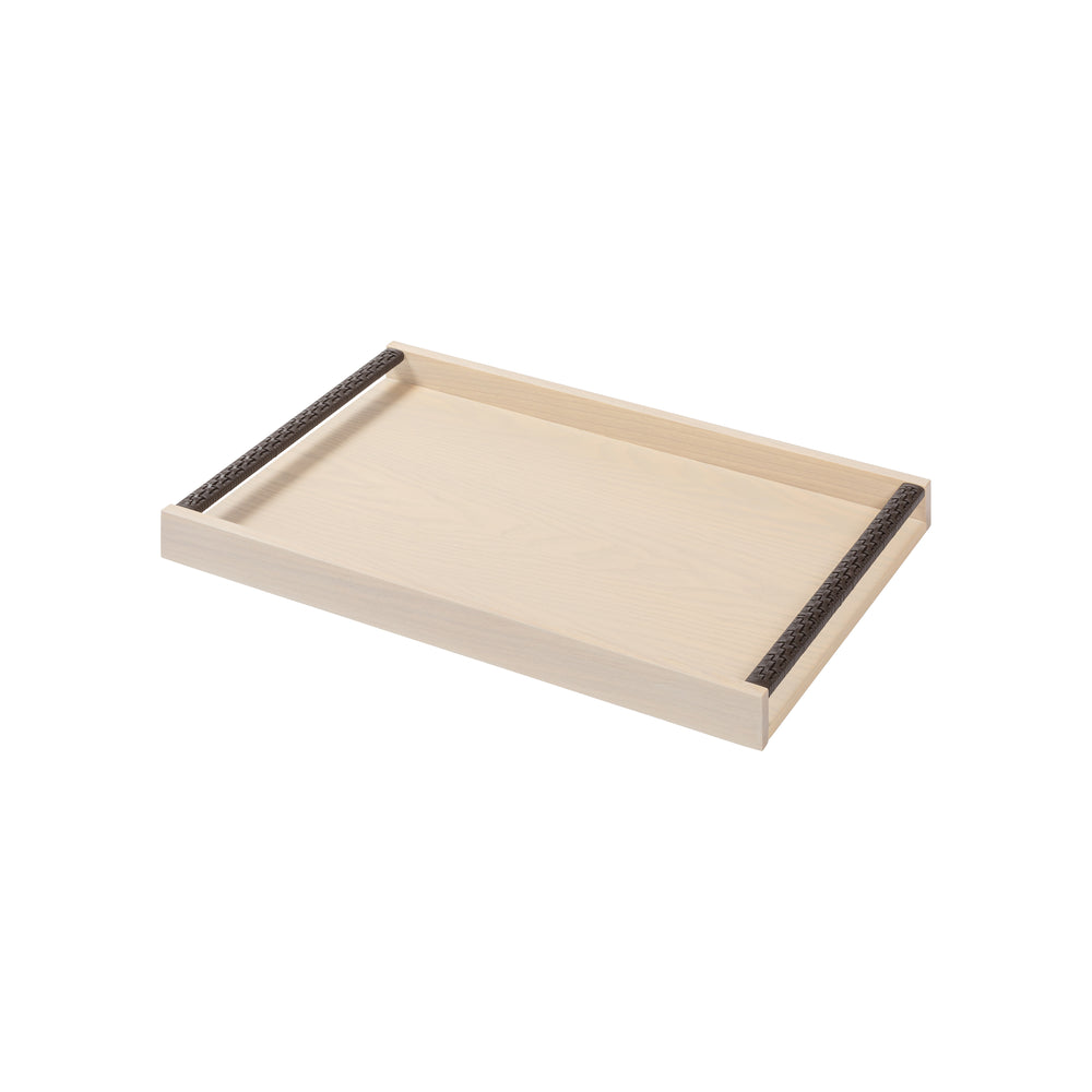Riviere Dama Tray with Handwoven Handle