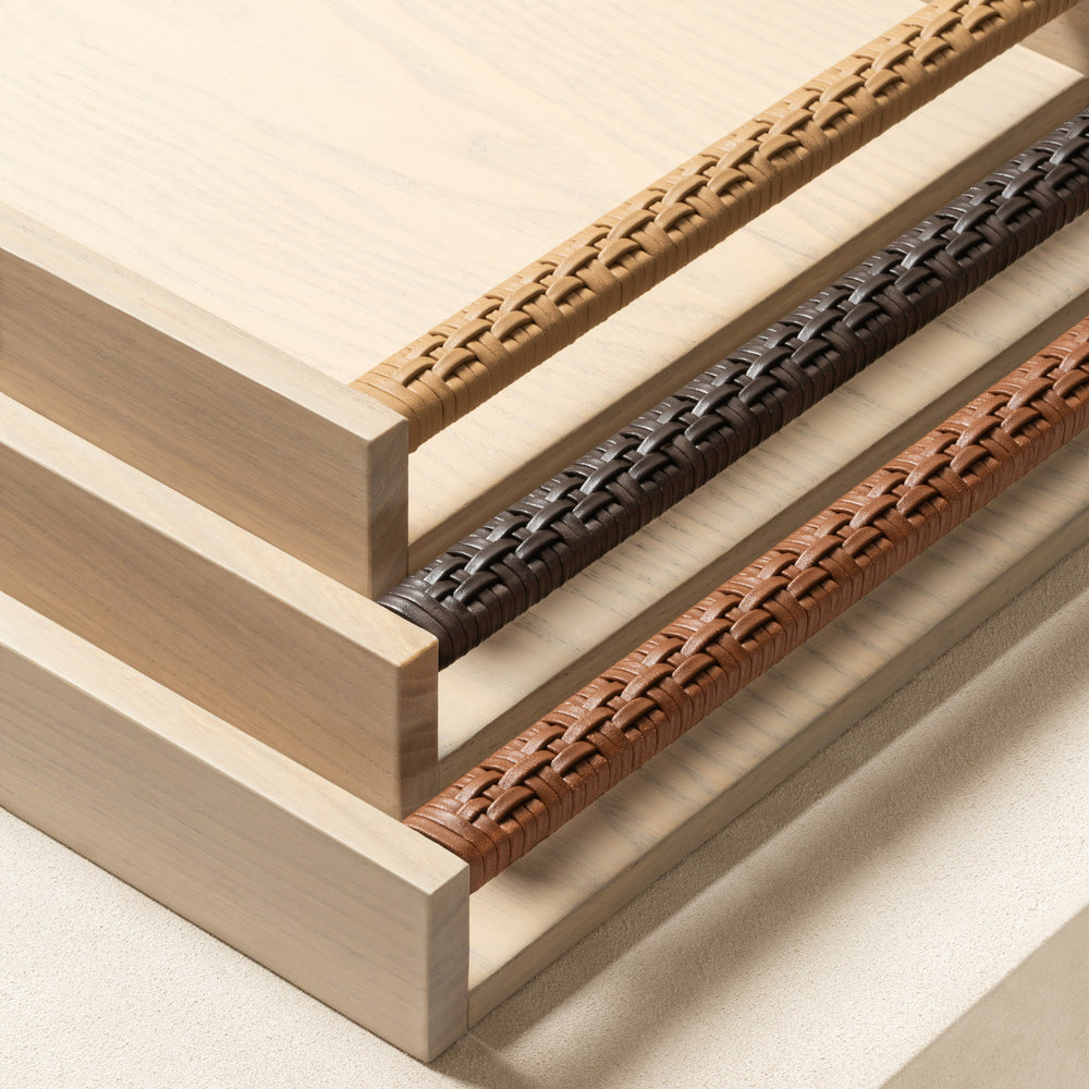 Riviere Dama Tray with Handwoven Handle