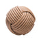 Nodo Leather Pouf  option F42 Cappuccino