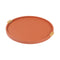 Puccini Round Tray  option G62 Papaya/Brass / Medium: 14.2 in diameter