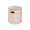 Storage Basket with Handles and Lid  option G06 Ivory / Small Low: 15 in Dia x 16.9 in H