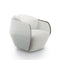 Lorelei Lounge Armchair  option 5120 Peonia White / 9313 Pelle Plus Leather / Piping Flexible Wood