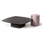 Woody & Mia Table Set  option Dark Canaletto Walnut / Pink Saddle Leather