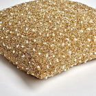 Golden Beaded Shag Throw Pillow