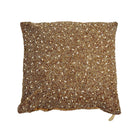 Golden Beaded Shag Throw Pillow