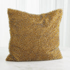 Golden Beaded Throw Pillow