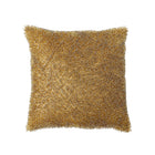 Golden Beaded Throw Pillow
