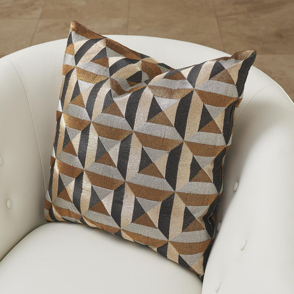 Triangle Marquetry Throw Pillow