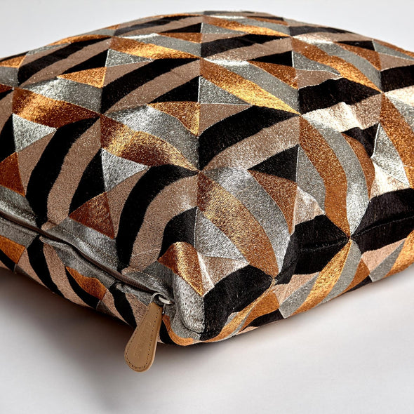 Triangle Marquetry Throw Pillow