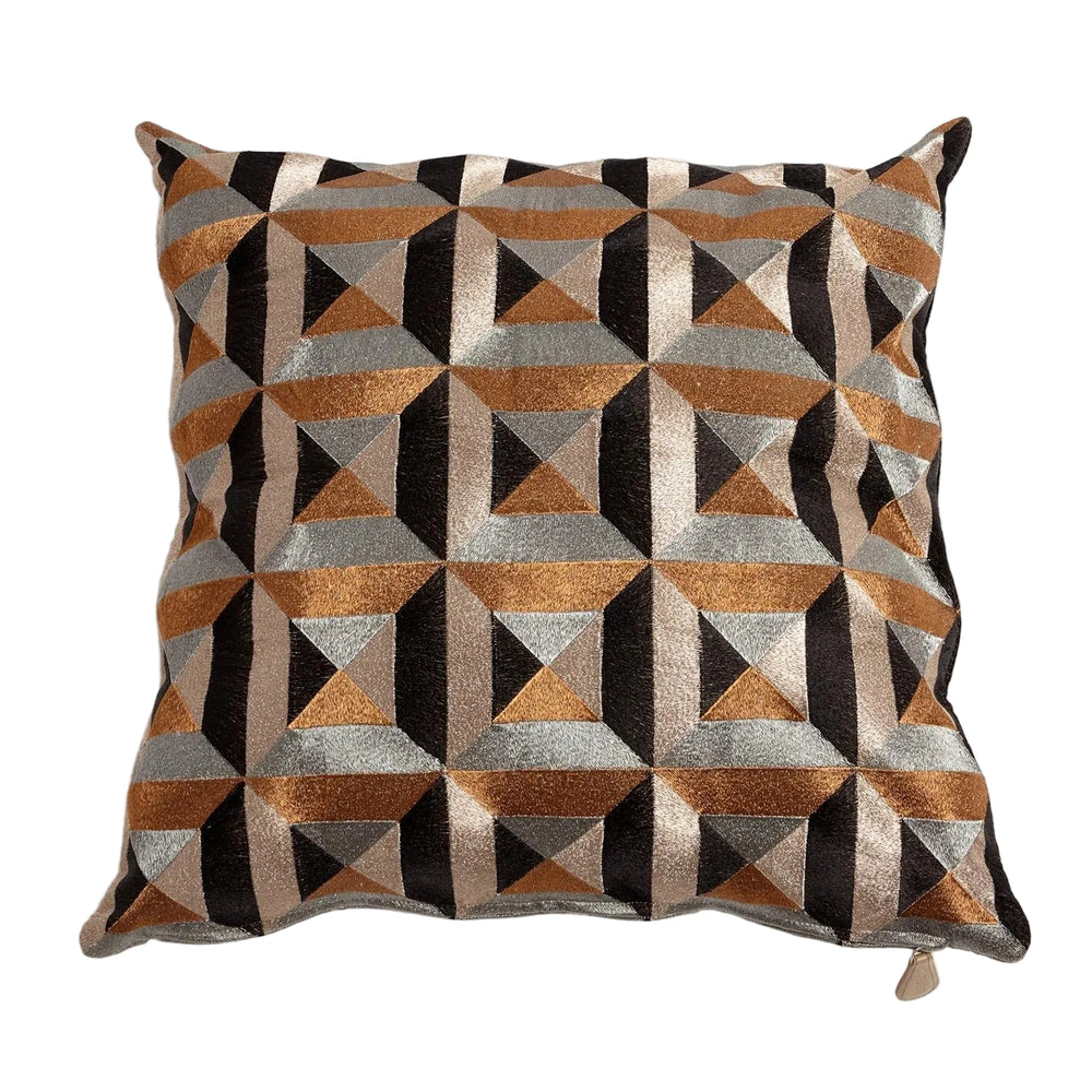 Triangle Marquetry Throw Pillow