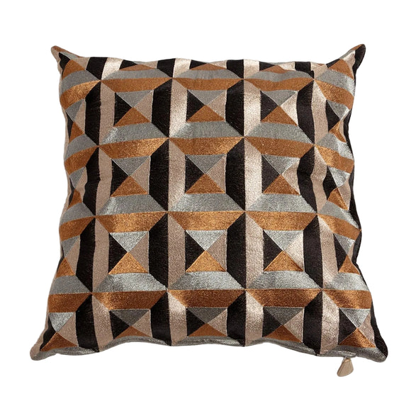 Triangle Marquetry Throw Pillow