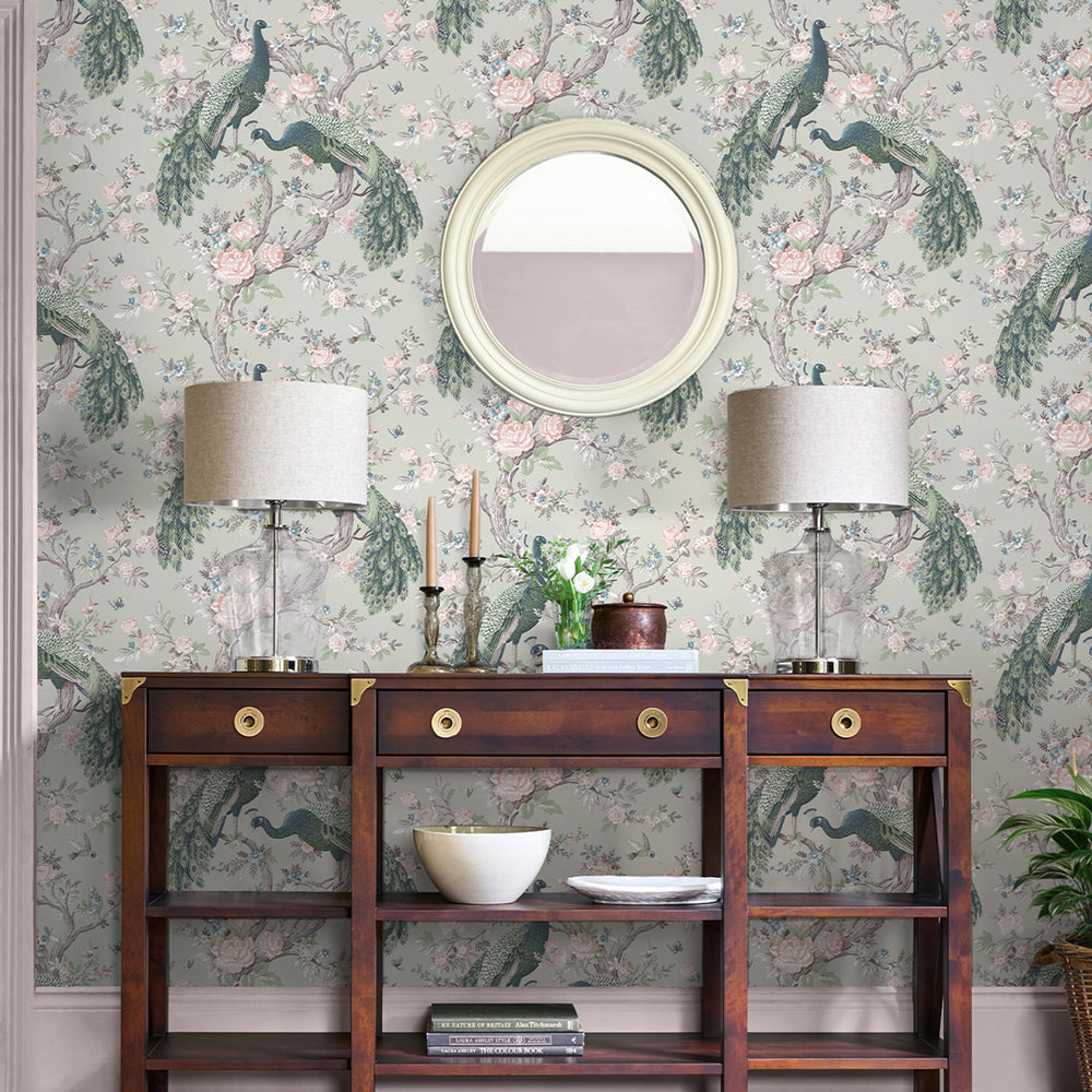Laura Ashley Belvedere Duck Egg Wallpaper Wallpaper