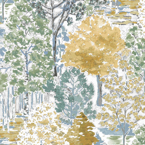 Laura Ashley BERNWOOD WALLPAPER OCHRE YELLOW Wallpaper