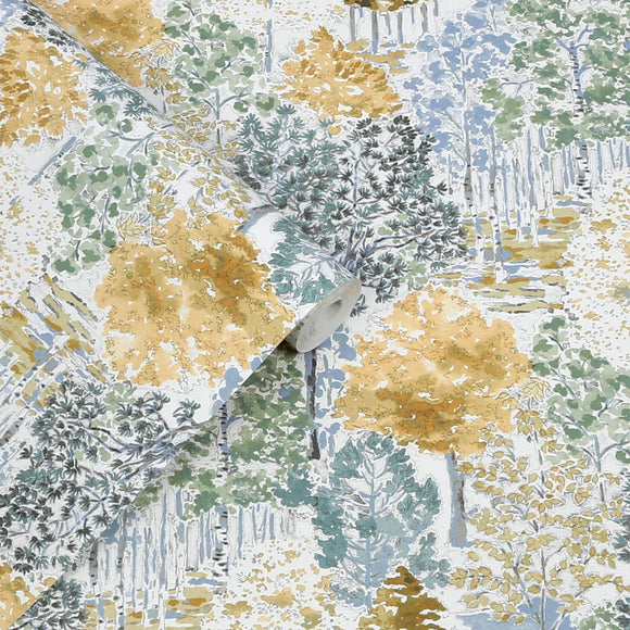 Laura Ashley BERNWOOD WALLPAPER OCHRE YELLOW Wallpaper