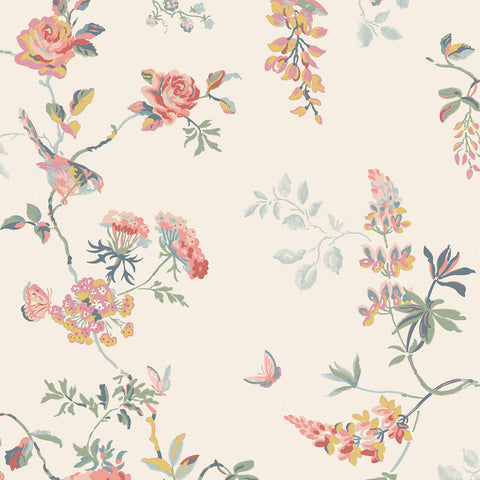 Birds and Roses Wallpaper Sample Swatch