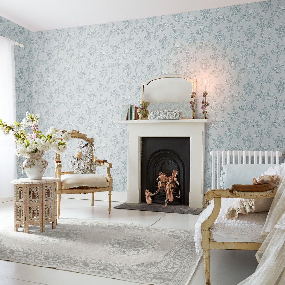 Rachel Ashwell Boudoir Beauty Blue Wallpaper