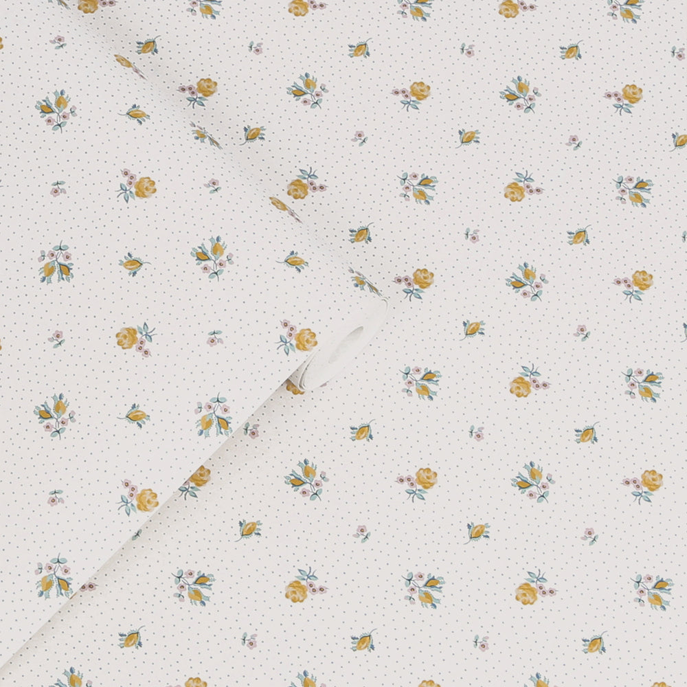 Laura Ashley Claudia’S Friend Pale Ochre Yellow Wallpaper