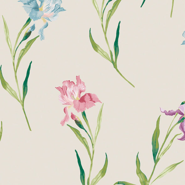 Hawling Irises Wallpaper Sample Swatch
