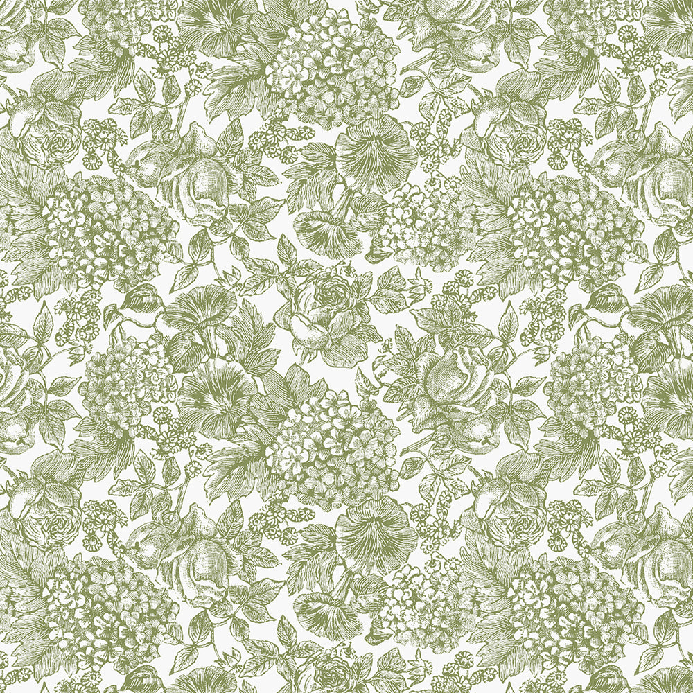 Laura Ashley Louise Wallpaper Moss Green Wallpaper