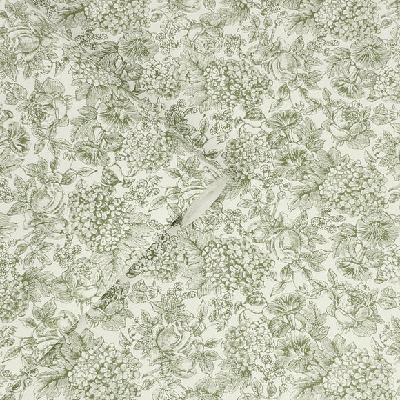 Laura Ashley Louise Wallpaper Moss Green Wallpaper