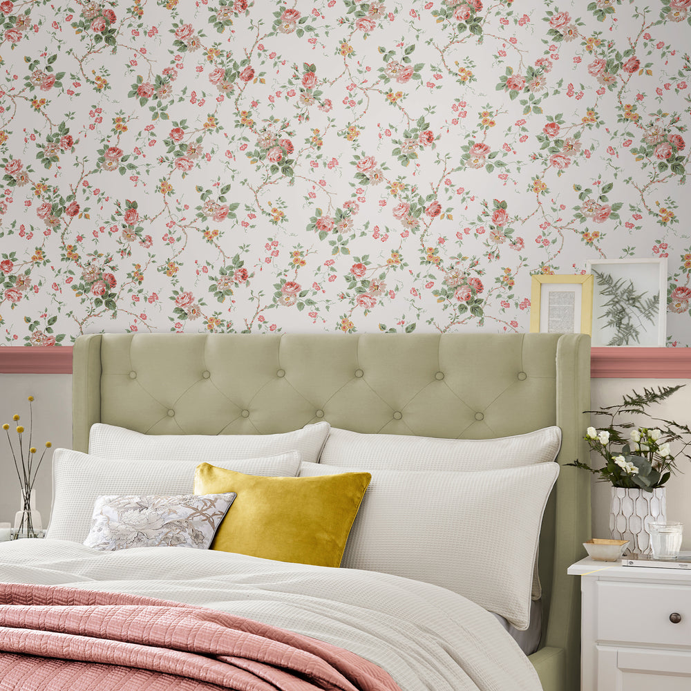 Laura Ashley Mountney Garden Wallpaper Antique Pink Wallpaper