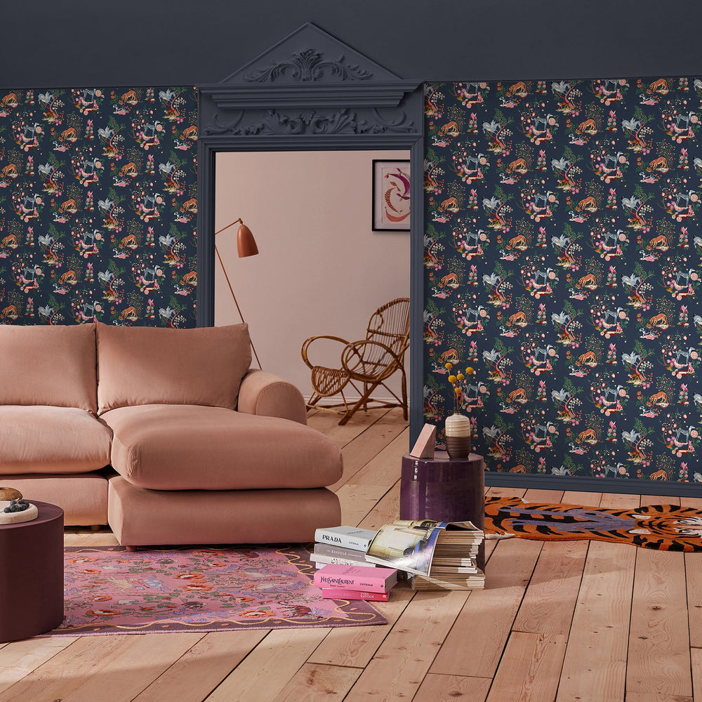 Cath Kidston Painted Kingdom Natural Wallpaper