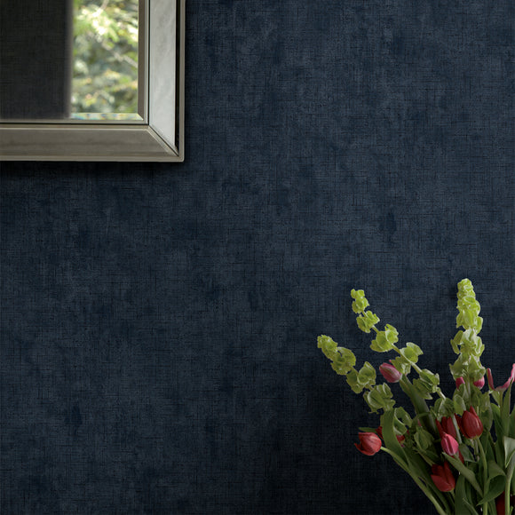 Laura Ashley Plain Wallpaper Midnight Seaspray Wallpaper