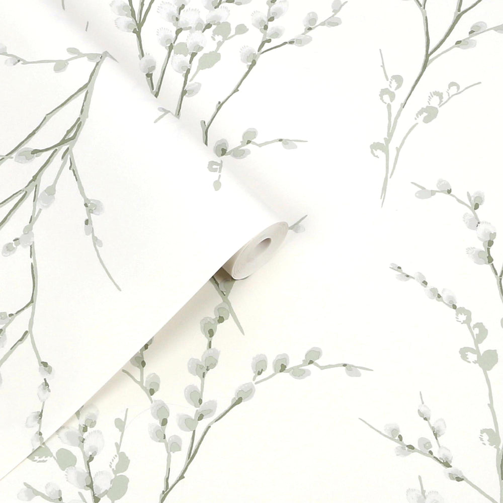 Laura Ashley Pussy Willow Dove Grey Wallpaper