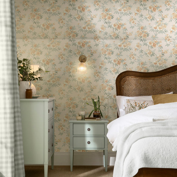 Laura Ashley Laura Ashley Rosamund Apricot  Wallpaper