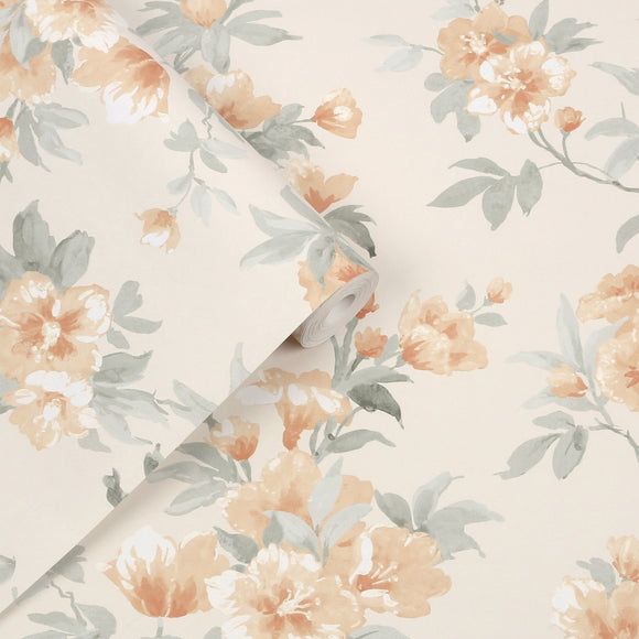 Laura Ashley Laura Ashley Rosamund Apricot  Wallpaper