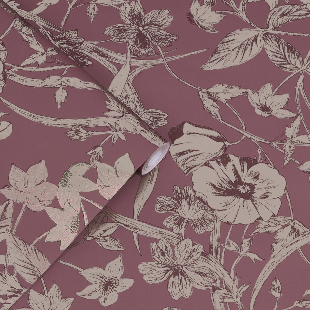 Laura Ashley Summerhill Wallpaper Pale Blackberry Wallpaper