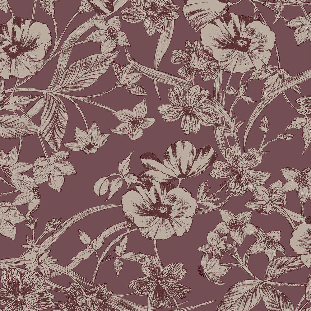 Laura Ashley Summerhill Wallpaper Pale Blackberry Wallpaper