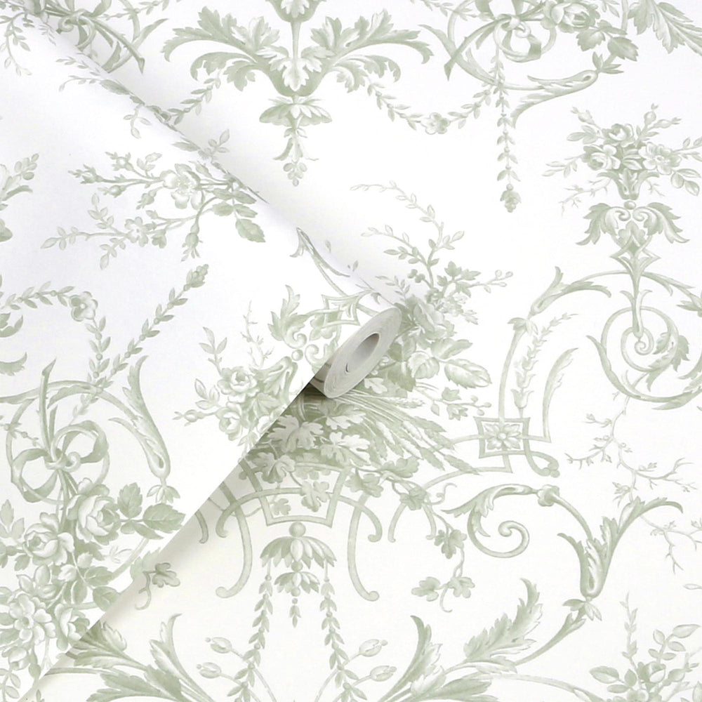 Laura Ashley TUILIERIES SAGE GREEN Wallpaper