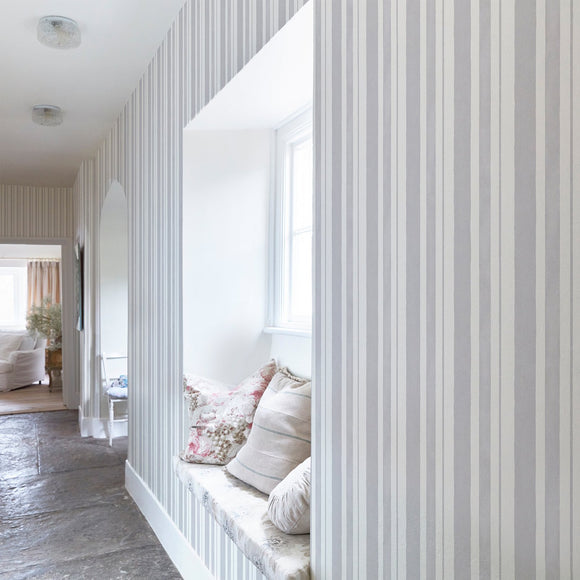 Rachel Ashwell Watercolour Stripe Blue Wallpaper