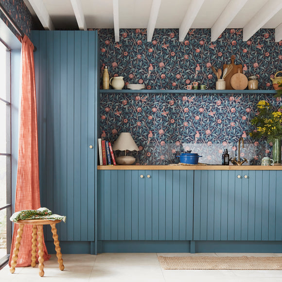 William Morris Bird & Pomegranate Charcoal Wallpaper