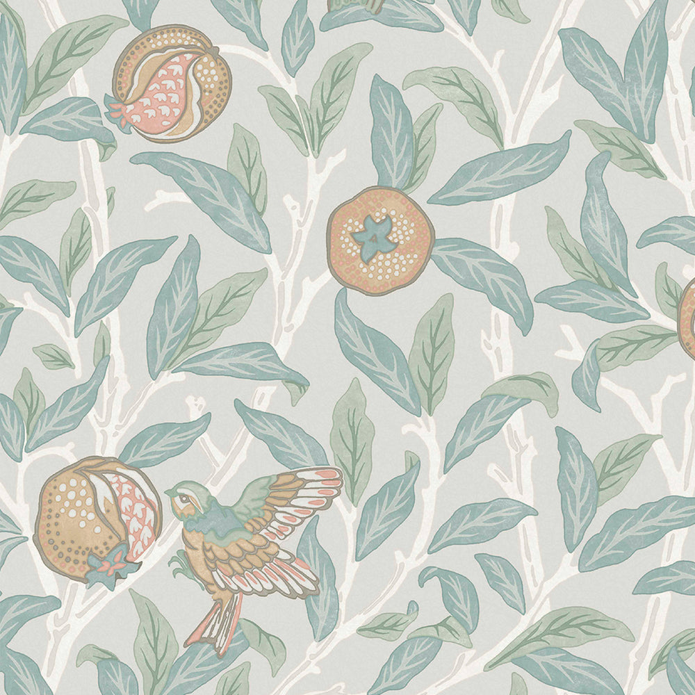 William Morris Bird & Pomegranate Charcoal Wallpaper