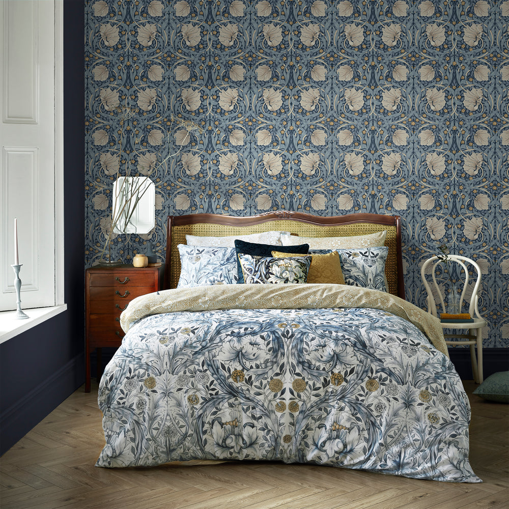 William Morris Pimpernel Blue Wallpaper