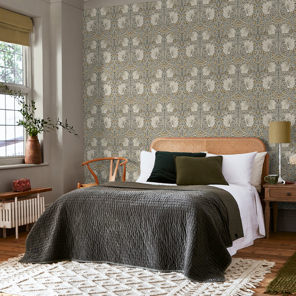 William Morris Pimpernel Blue Wallpaper