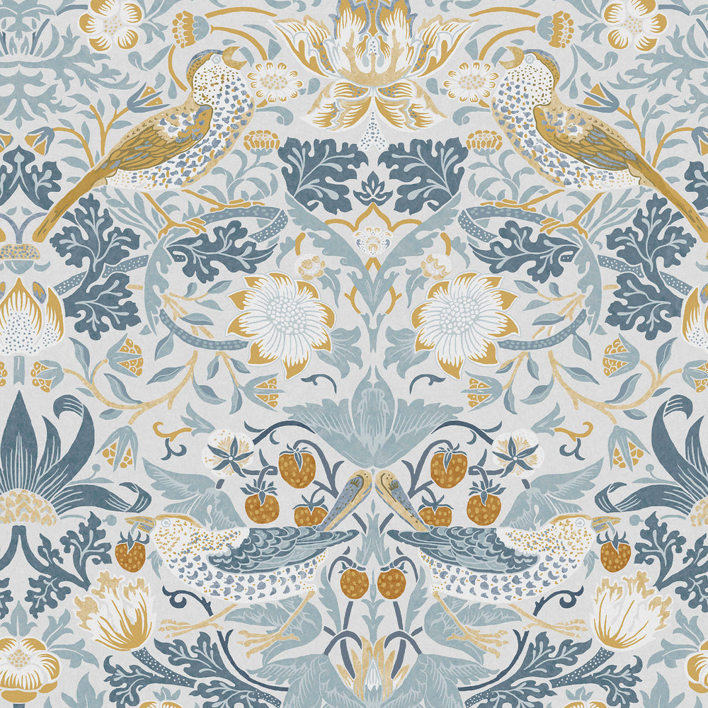 William Morris Strawberry Thief Charcoal Wallpaper
