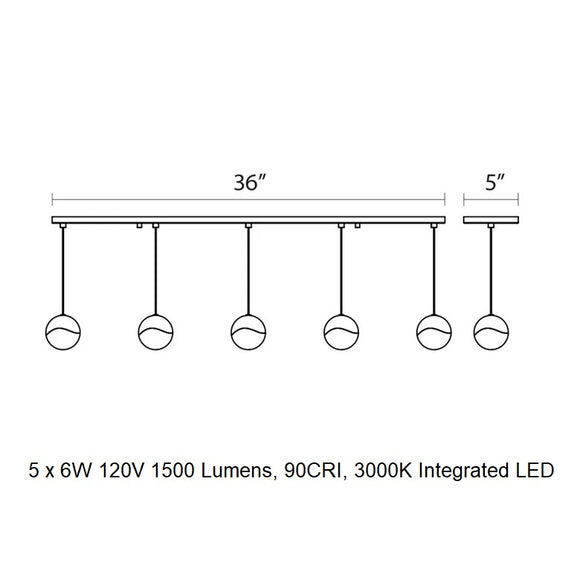 Grapes Five Light Pendant Light