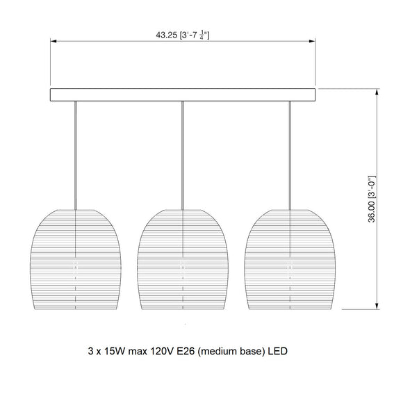 Bell Scraplights Cluster Linear Pendant Light