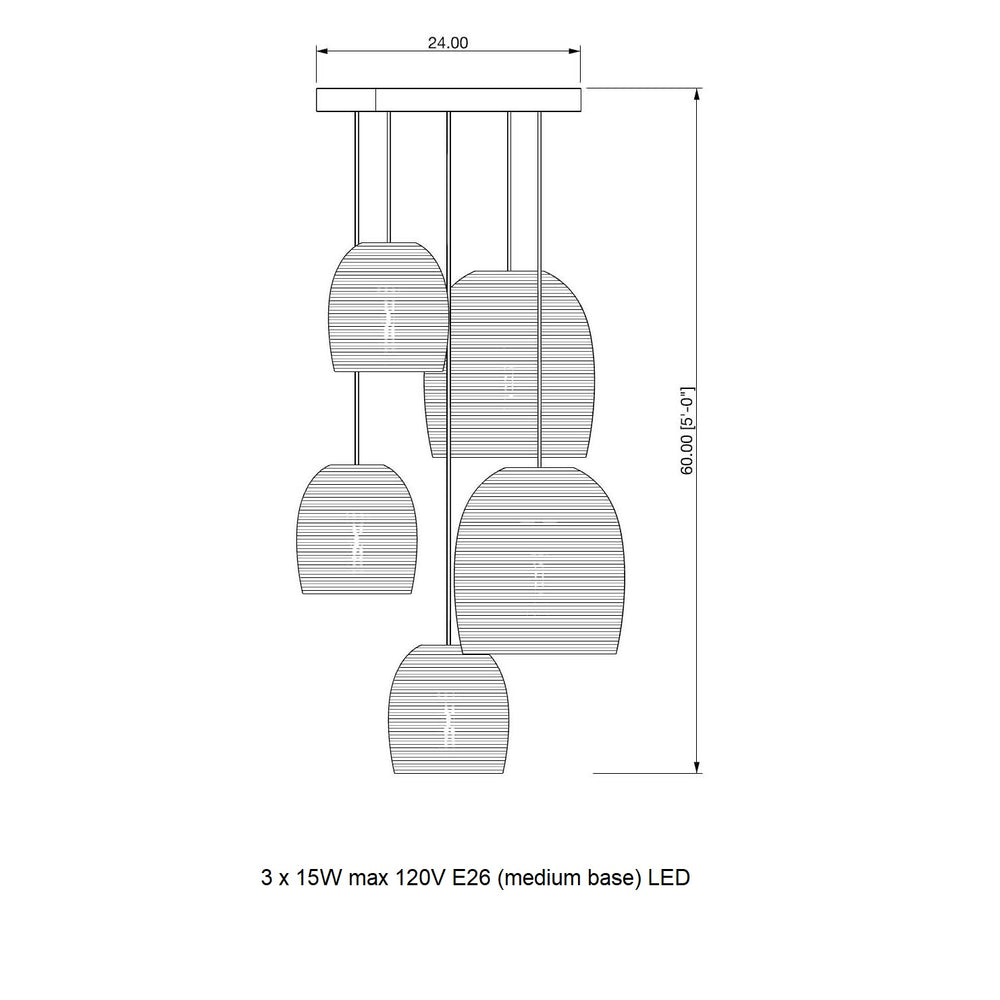 Bell Scraplights Cluster Circular Pendant Light