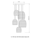 Bell Scraplights Cluster Circular Pendant Light
