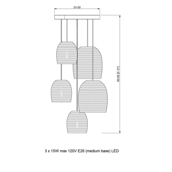 Bell Scraplights Cluster Circular Pendant Light