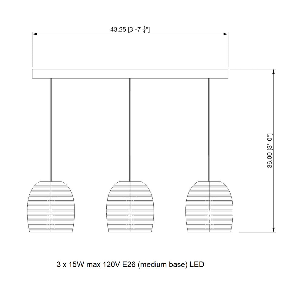 Bell Scraplights Cluster Linear Pendant Light