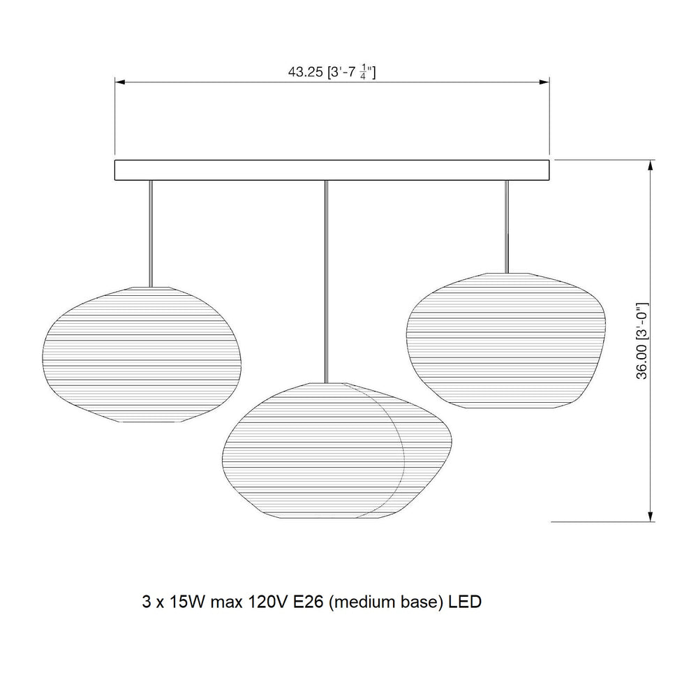 Pebble Scraplights Cluster Linear Pendant Light