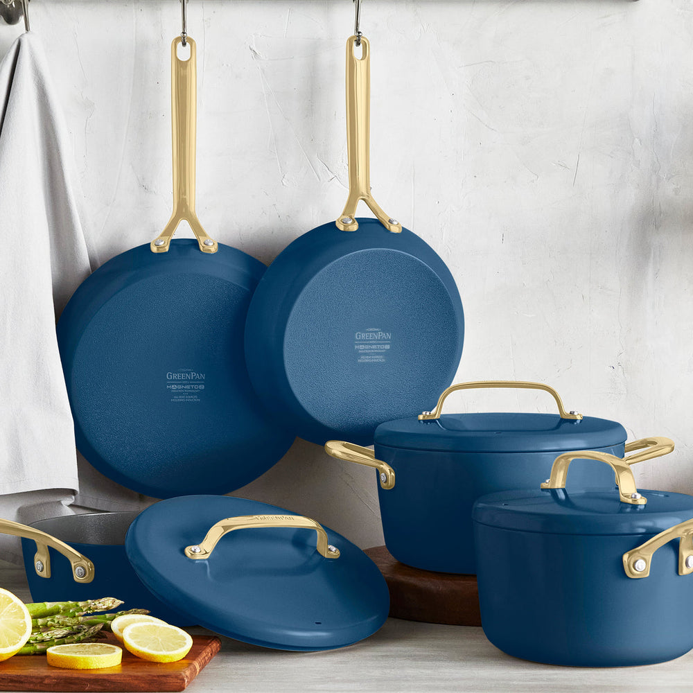 GP5 Nonstick 11-Piece Cookware Set with Champagne Handles